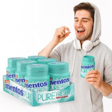 Imagem de CHICLETE MENTOS PURE FRESH POTE 06X56g GOMA WHITERGREEN, Wintergreen