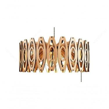 Imagem de Luminária Teto Tipo Pendente Topázio Mdf - Completa - 02 Bolas Mdf Cru