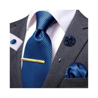 Imagem de Conjunto De Gravata De Seda Elegante Com Estampa Paisley E Abotoaduras