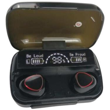 Imagem de Fone Bluetooth M10 V5.3 Sem Fio Preto Com Microfone Tws Touch Display 