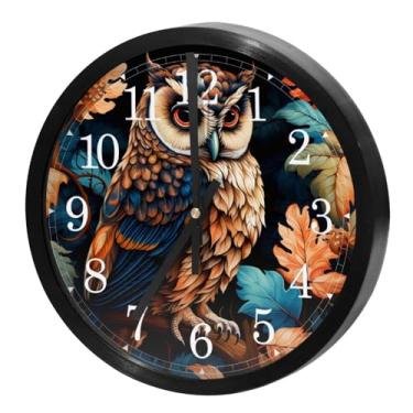 Imagem de LILINWAN Relógio de parede 24 cm sem tique-taque silencioso operado por bateria relógio de parede redondo moderno estilo simples decoração relógio para escritório/escola/quarto/sala de estar