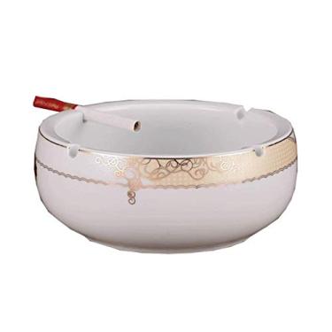 Imagem de Cinzeiros para Cigarros Azul e Branco Cerâmica Europeia Retro Sala de Estar Cinzeiro Boutique Grande Prático Cinzeiro de Cerâmica Elegante Personalidade Criativa Escritório Cinzeiro Redondo Decoração