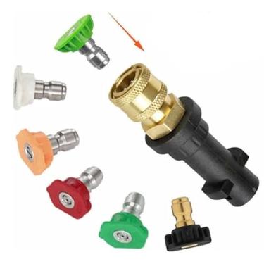 Imagem de Kit Adaptador Engate Rápido Lavadora Alta Pressão ，Com 5 bicos, conecta-se a conexões rápidas de 1/4",Acessórios para máquinas de limpeza de alta pressão