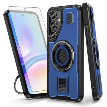 Imagem de Asuwish Capa de telefone para Samsung Galaxy S24 FE 5G com protetor de tela de vidro temperado e suporte de anel à prova de choque com suporte protetor de celular acessórios para celular S 24 EF AI
