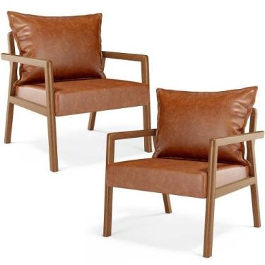 Imagem de Kit 02 Poltronas Decorativa Para Sala De Estar Alícia B04 material sin
