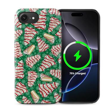 Imagem de Toulas Capa para iPhone 16E, [compatível com MagSafe], capa rígida de camada dupla híbrida resistente a arranhões, árvore de Natal, biscoito de lanche de Natal