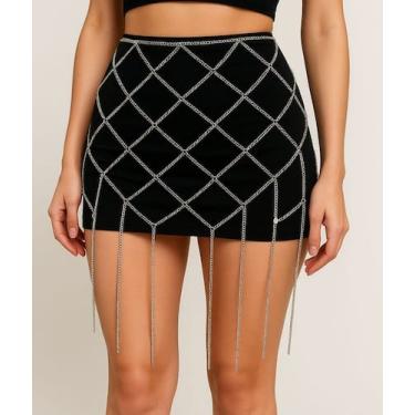 Imagem de Saia bodychain dendê com franjas festival carnaval sereia ouro e prata