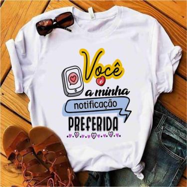 Imagem de Blusa T-shirt Camiseta Feminina Estampada -Frases Casal- Várias Estamp