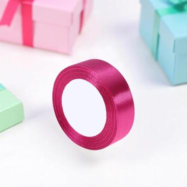Imagem de Generic 1 peça de fitas para artesanato fita de cetim multiuso para presente casamento e acessórios de cabelo poliéster rosa escuro vermelho 2,5 cm 24 metros