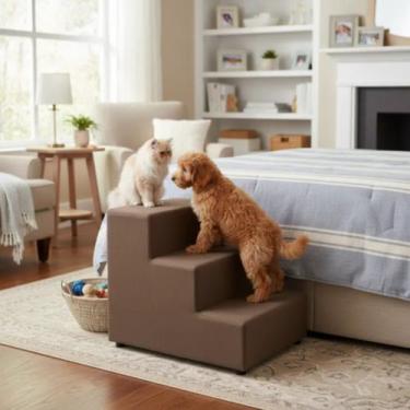 Imagem de Escada Estofada para Pets com 3 degraus - Sami Comfort, Suede Veludo -