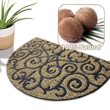 Imagem de 2 Tapete Porta Capacho Naska Meia Lua Antiderrapante 40X60pt