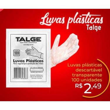 Imagem de Luva talge plásticos com 50 unidades
