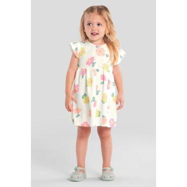 Imagem de Vestido infantil menina florido Brandili, 3, Natural