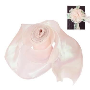 Imagem de Bestewelry Fita de cauda de peixe com glitter de 15 metros fitas largas de poliéster brilhantes fitas transparentes para buquê de flores, embalagem de presente de dia dos namorados, decoração de