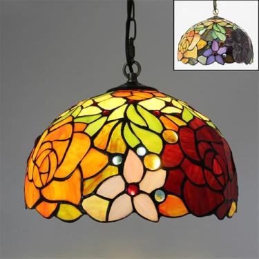 Imagem de Luminária pendente de luxo contemporânea para restaurante, com LED, estilo americano criativo, para sala de estar, quarto, hotel, villa, corredor, café, bar, escada, lustre de vidro colorido