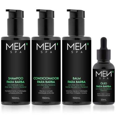 Imagem de Kit Barba Completo: Shampoo Balm Óleo Condicionador Menspa