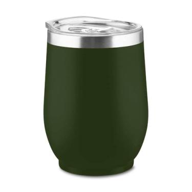 Imagem de Copo Térmico 350ml Aço Inox Parede Dupla com Tampa de Vedação e Pintura Fosca | Conserva 2h Quente/Frio | Leve, Antivazamento, Design Moderno | Ideal para Café, Chá e Água (Verde)