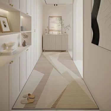 Imagem de HGTRH Tapete de corredor por metro, lavável tapetes de corredor tapete corredor antiderrapante longo fino tapetes de área rosa tapete para sala de estar quarto D 110 x 280 cm