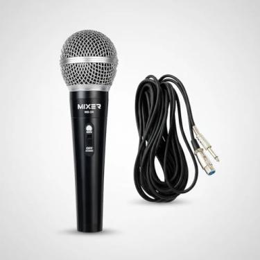 Imagem de Microfone Com Fio Para Karaokê, Palestra, Igreja, Evento, Pastor, Palestra, Cabo de 3 Metros, Mixer, Preto