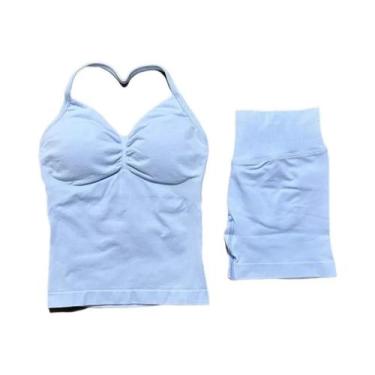 Imagem de Conjunto Esportivo Feminino Com Top Sem Costas E Shorts Com Pregas Par