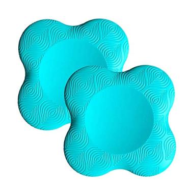 Imagem de Zealtop Joelheira de ioga extra grossa para joelhos, cotovelos, mãos, cabeça, espuma, ioga, pilates, treino, joelheira (azul lago, 2 pacotes)