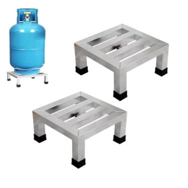 Imagem de CiCixixi Pacote com 2 prateleiras de aço inoxidável para paletes de aço inoxidável para armazenamento em restaurantes, cozinhas, garagens e veículos, comporta até 453 kg