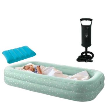 Imagem de KIT COLCHÃO INFLÁVEL JUVENIL + TRAVESSEIRO INFLÁVEL (AzulClaro)