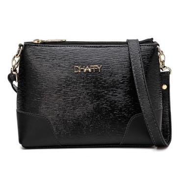 Imagem de Bolsa Feminina Pequena Dhaffy, Alça Transversal Ajustável, Preto