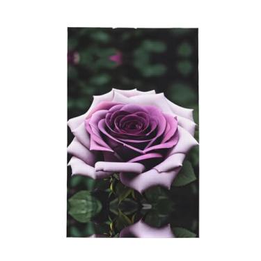 Imagem de XLLingL Toalhas de cozinha com estampa de rosa preta Blackgound Waffle, panos de prato de microfibra, para decoração e limpeza de cozinha - 1 peça