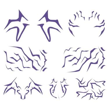 Imagem de Adesivos de tatuagens temporárias Kpop Anime Rumi cosplay, 8 folhas, tatuagens Rumi, acessórios de fantasia, cosplay, festivais, festas de dança e raves, à prova d'água