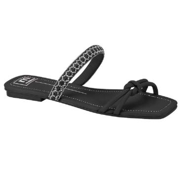 Imagem de Sandália Feminino Moleca Rasteira Napa Turim Preto 5462.128