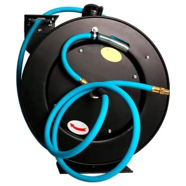 Imagem de Carretel P/ Mangueira Pneumática Retrátil De Ar Em Borracha 15m Fixtec