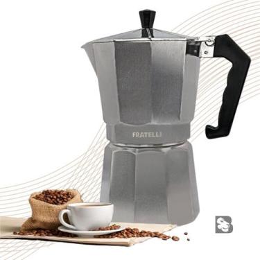 Imagem de Cafeteira Italiana Moka Express 6 ou 9 Xícaras Café Aço Tradicional Eu