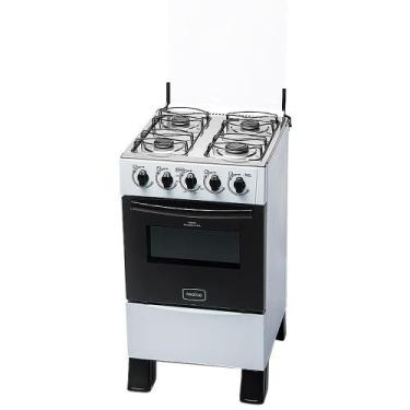 Imagem de Fogão Realce 4 Bocas Ares Manual Mesa de Inox Forno 50 Litros, Branco