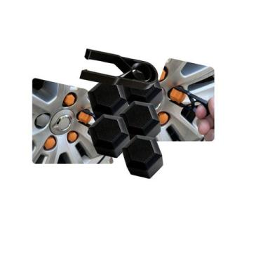 Imagem de Tampa De Parafuso De Roda Universal Automotivo Em ABS Com Extrator Pro