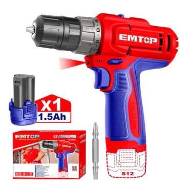 Imagem de Parafusadeira/furadeira Sem Fio 12v 20nm 1500 Rpm C/ 1x1.5ah - EMTOP