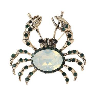 Imagem de Broche De Caranguejo Com Strass Unissex Feminino, Joia De Animal Marin