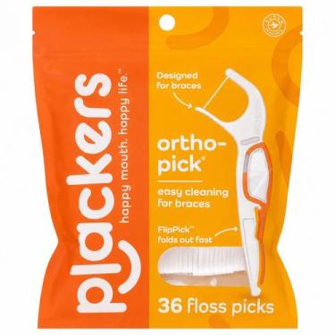 Imagem de Limpadores Dentais Fio Haste Plackers OrthoPick 36 Unidades Floss Pick
