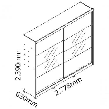 Imagem de Guarda Roupa Casal Apolo Naturale 2 Portas de Bater 7 Gavetas MDF-MDP com Espelho e Porta Jóias Chave Amadeirado Gelius