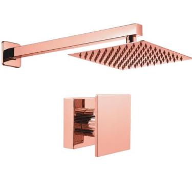 Imagem de Kit Ducha Quadrada 20x20 Slim Ultra Fina + 1 Acabamento para Registro 