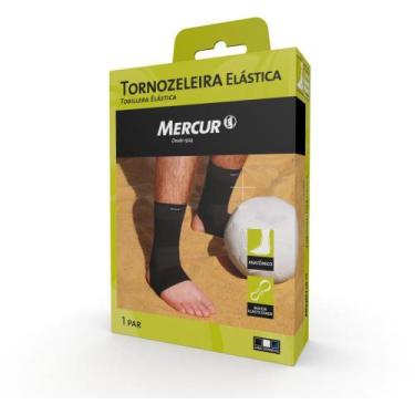 Imagem de Tornozeleira Elástica Preta Tamanho G (circunferência 25 a 28 CM)  PAR