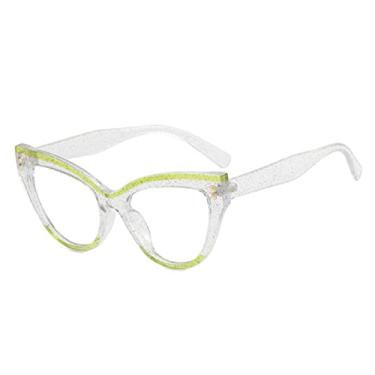 Imagem de Óculos de designer de moda feminina para senhoras retrô olho de gato rebite moldura de decoração transparente, 5, china