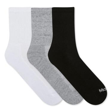 Imagem de Kit 3 Pr Meia Masc C.Medio C/Calc Verdad, Mash, Masculino, Preto/Branco/Cinza Mescla, 39-43