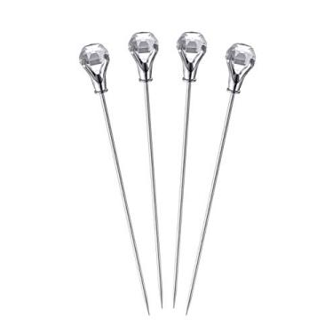 Imagem de Prodyne Espeto de coquetel Diamond Head Bloody Mary, conjunto de 4, transparente