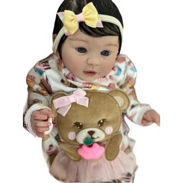 Boneca Anny Doll Baby Reborn Macacão Babador - 2442 - Cotiplás - Real  Brinquedos