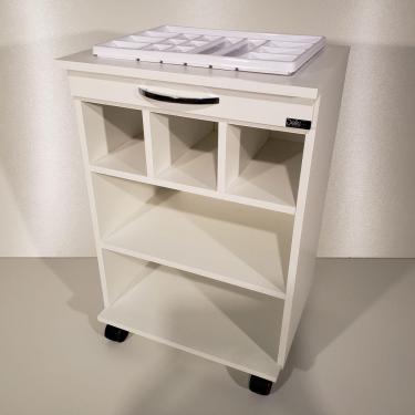 Imagem de Mesa Auxiliar Odontológica Com 5 Nichos + Bandeja