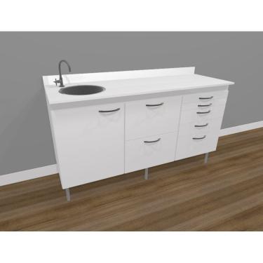 Imagem de Móveis Odontológicos - Armário Triplo Com Pia Lado Direito