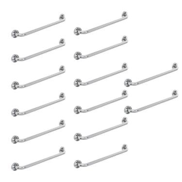 Imagem de Alça de Apoio Barra Inox Kit 14 Unidades 70cm Segurança Deficiente Idoso Parede Corrimao Acessibilidade Suporte