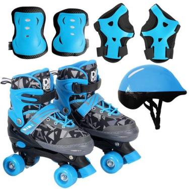 Imagem de Patins 4 Rodas 30 Ao 41 Masculino Roller Ajustável Menino Com Acessóri