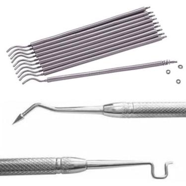 Imagem de Liga Borrachinha Aparelho Ortodôntico Dental 100 Un. (01 Palitinho) + 01 Aplicador (Prata + Aplicador)